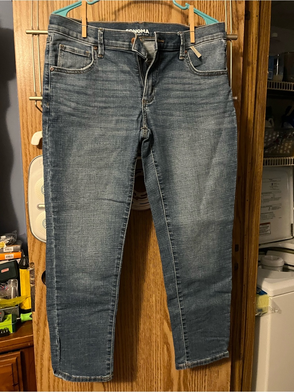 Sonoma Medium Blue Stretch Denim Capri Jeans